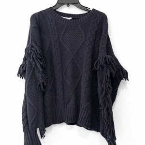 XL TIME AND TRU GORGEOUS BOHO BLACK KNIT LONT SLEEVE PULLOVER